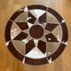 Vintage round cowhide rug 70