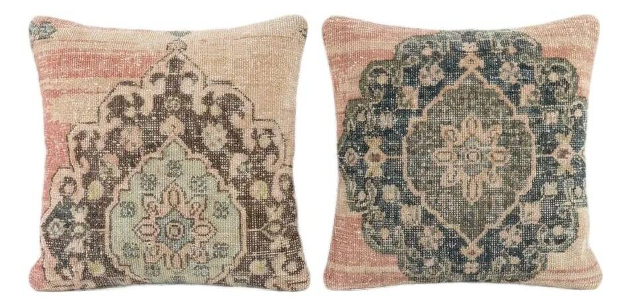 Set of 2 vintage Turkish cushion covers 51x51 cm