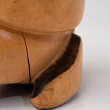 Unique sculptural throne chair in wood, France 1970s