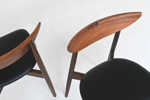 Ensemble de huit chaises de salle à manger en palissandre, Harry Ostergaard, Randers, Danemark, 1960