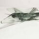 Transparent and green Murano glass ashtray