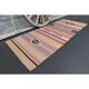 Vintage Turkish Oushak Handmade Wool Cotton Purple Runner Rug 93x234