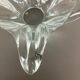 Large French Floral Crystal Glass Shell Bowl by Art Vannes, France, 1970s