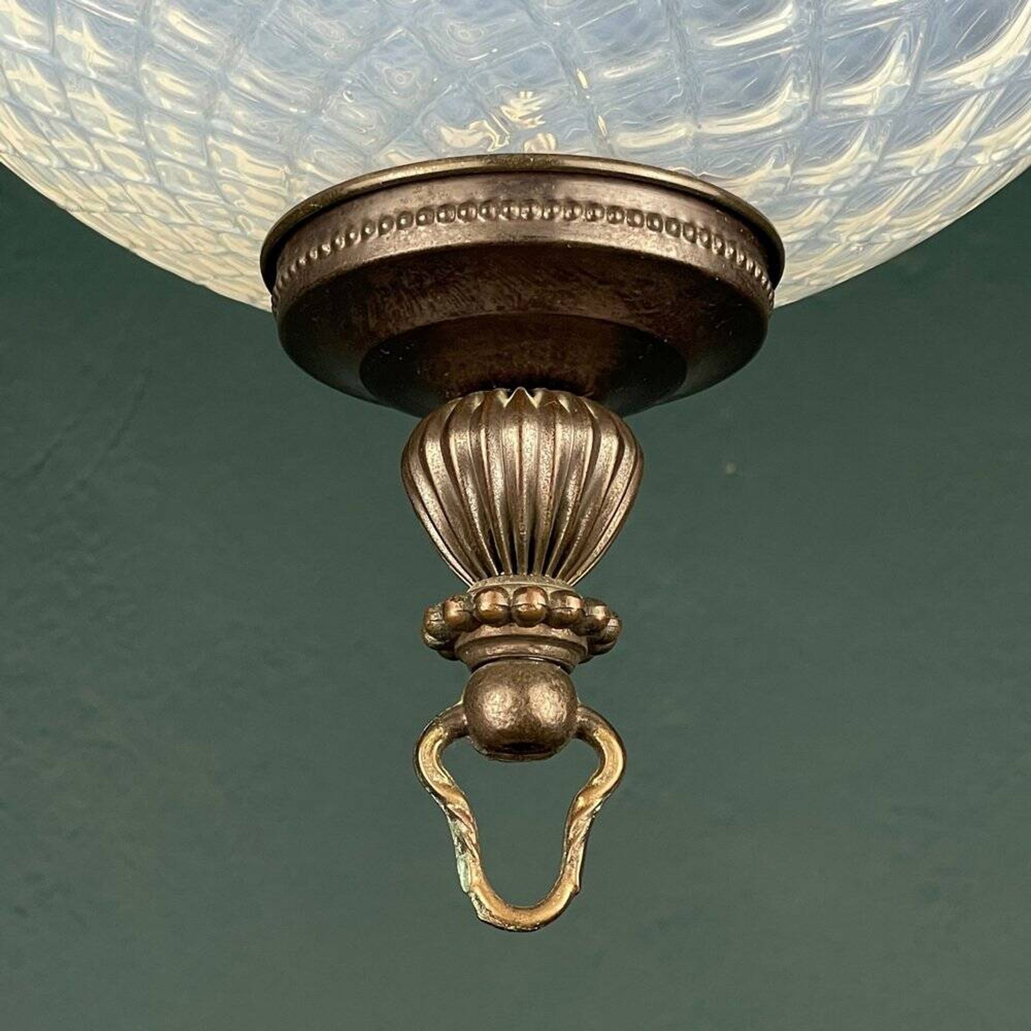 Vintage Blue Murano Sphere Pendant Lamp, Italy, 1970s