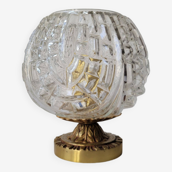 Art Deco bronze and glass lamp