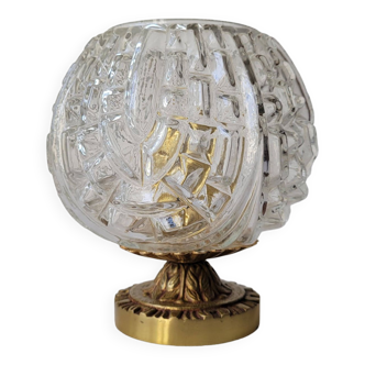 Lampe en bronze et verre Art déco