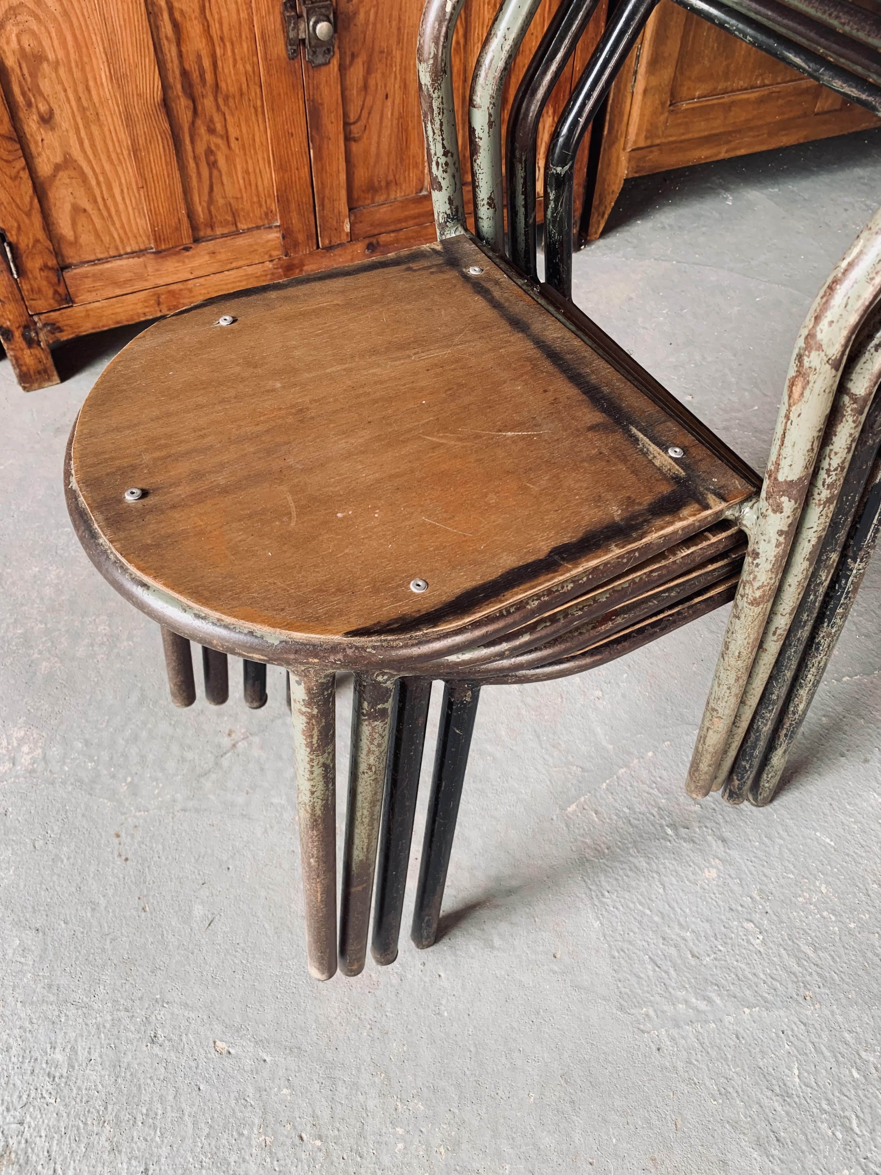 Set of 2 Mobilor chairs - 1950's - metal and wood