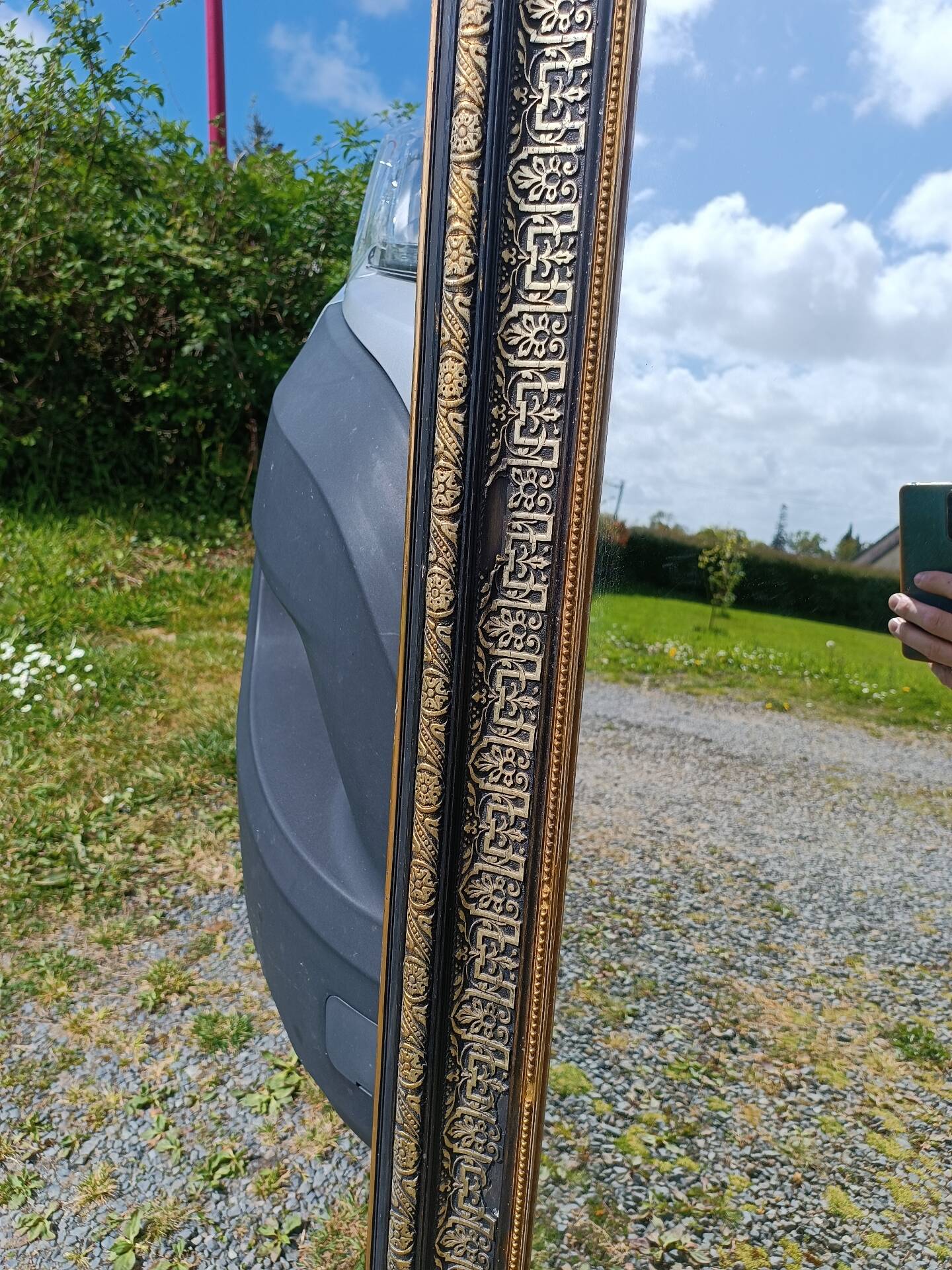 Antique mirror with pediment 152/86 cm
