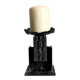 Vintage brutalist heavy wrought iron candle holder sculpture
