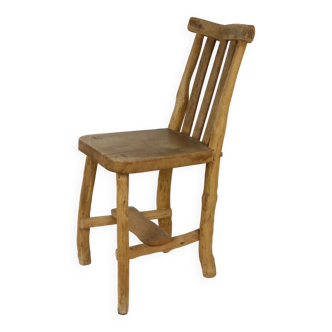 Brutalist Oak Chair Sculptural Organic Chair Decorative 77cm