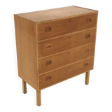 Scandinavian oak chest of drawers, bedside table, Sweden, 1970