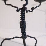 Vintage hammered iron candlestick 1970