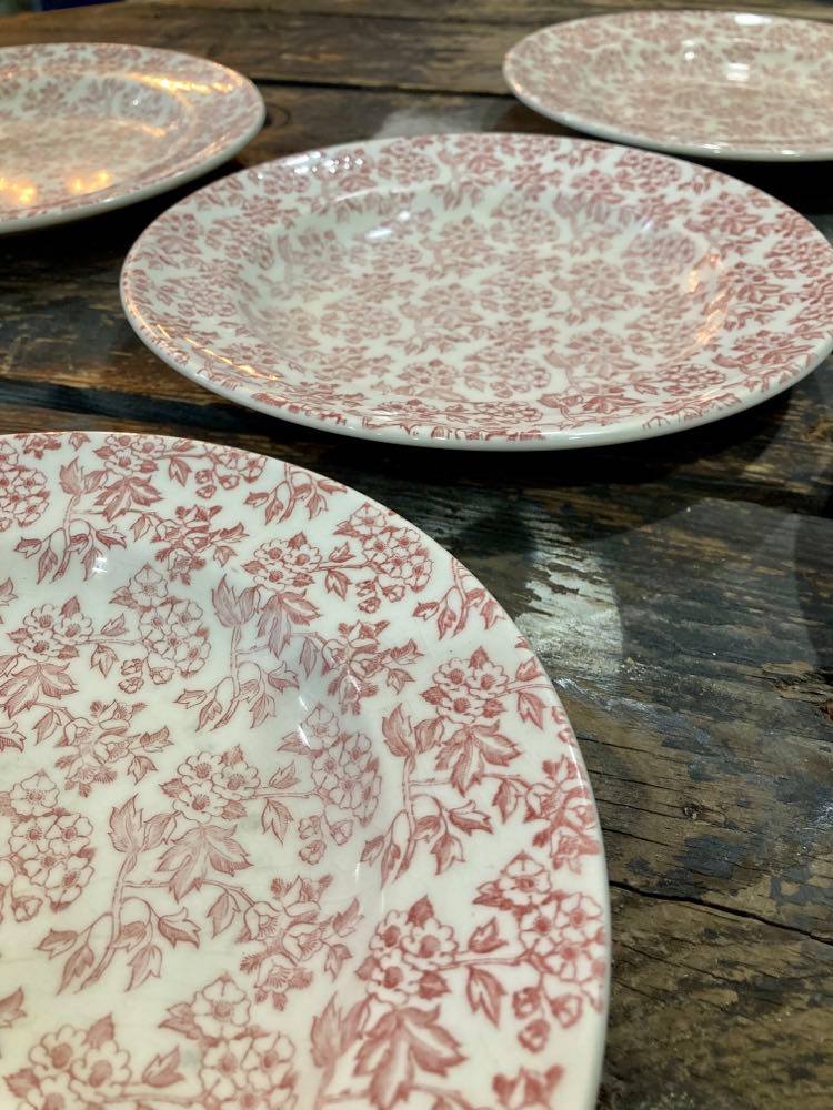 Lot of 5 plates Red Gien