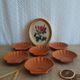 Set of 6 glazed scallop shell ramekins Emile Henry France