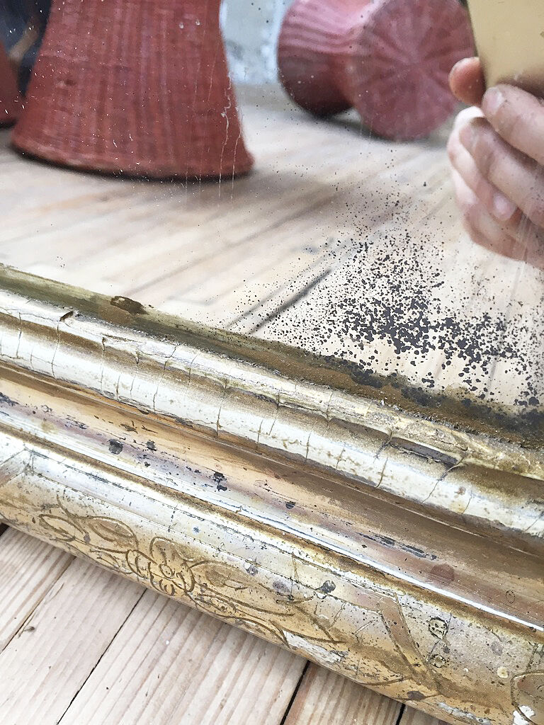 Mirror Louis Philippe flowered 75 x 109 cm