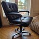 Co Fe Mo armchair in black leather - Vintage 80s - Adjustable height
