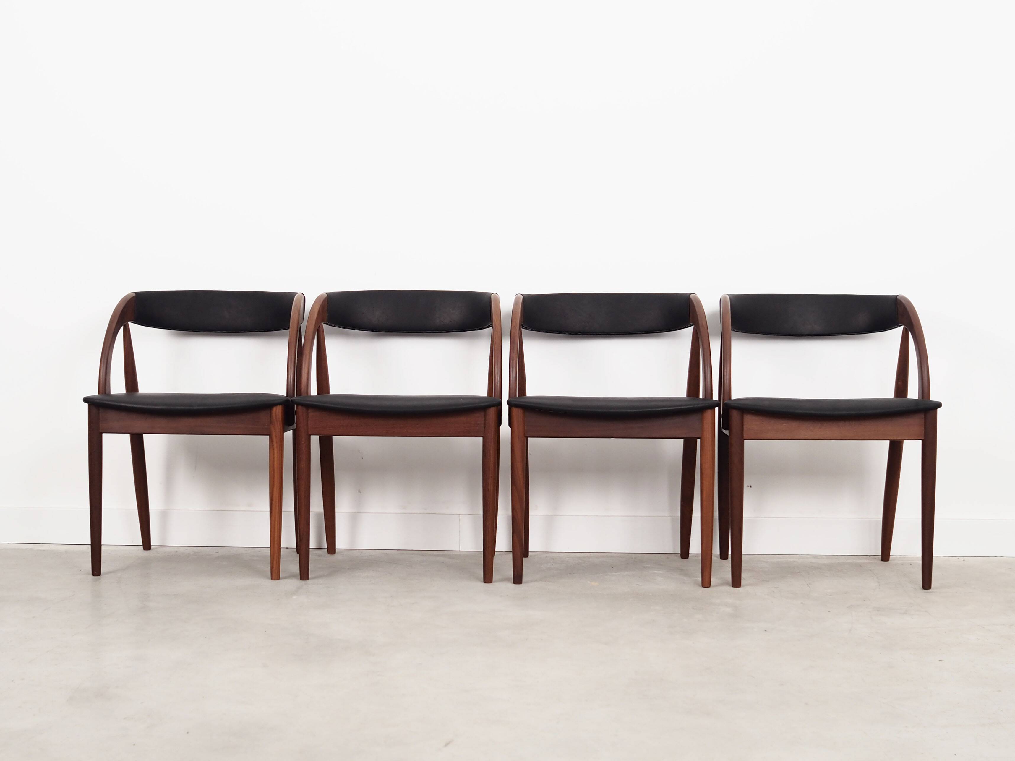 Ensemble de quatre chaises en teck, design danois, années 1970, Orte Mobelfabrik