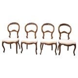 Chaises De Salle à Manger En Noyer, XIXe Siècle