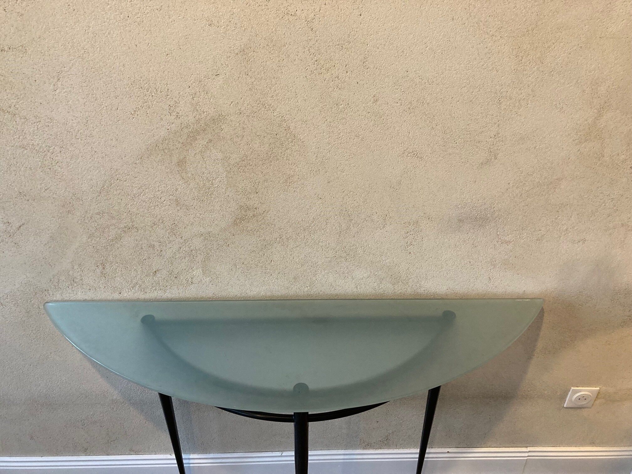 Console model "Atlantique" in metal and glass Pascal Mourgue edition Artelano