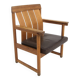 leather and oak armchair, Ferdinand Lundqvist, Sweden, 1960