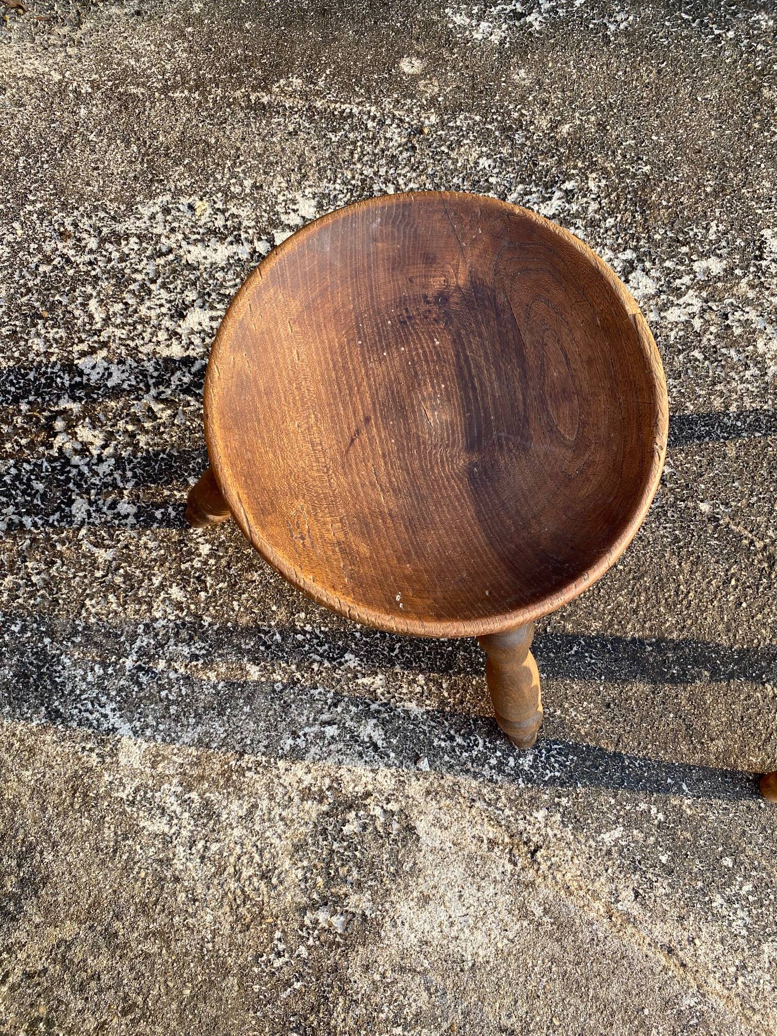 Brutalist walnut stool pair