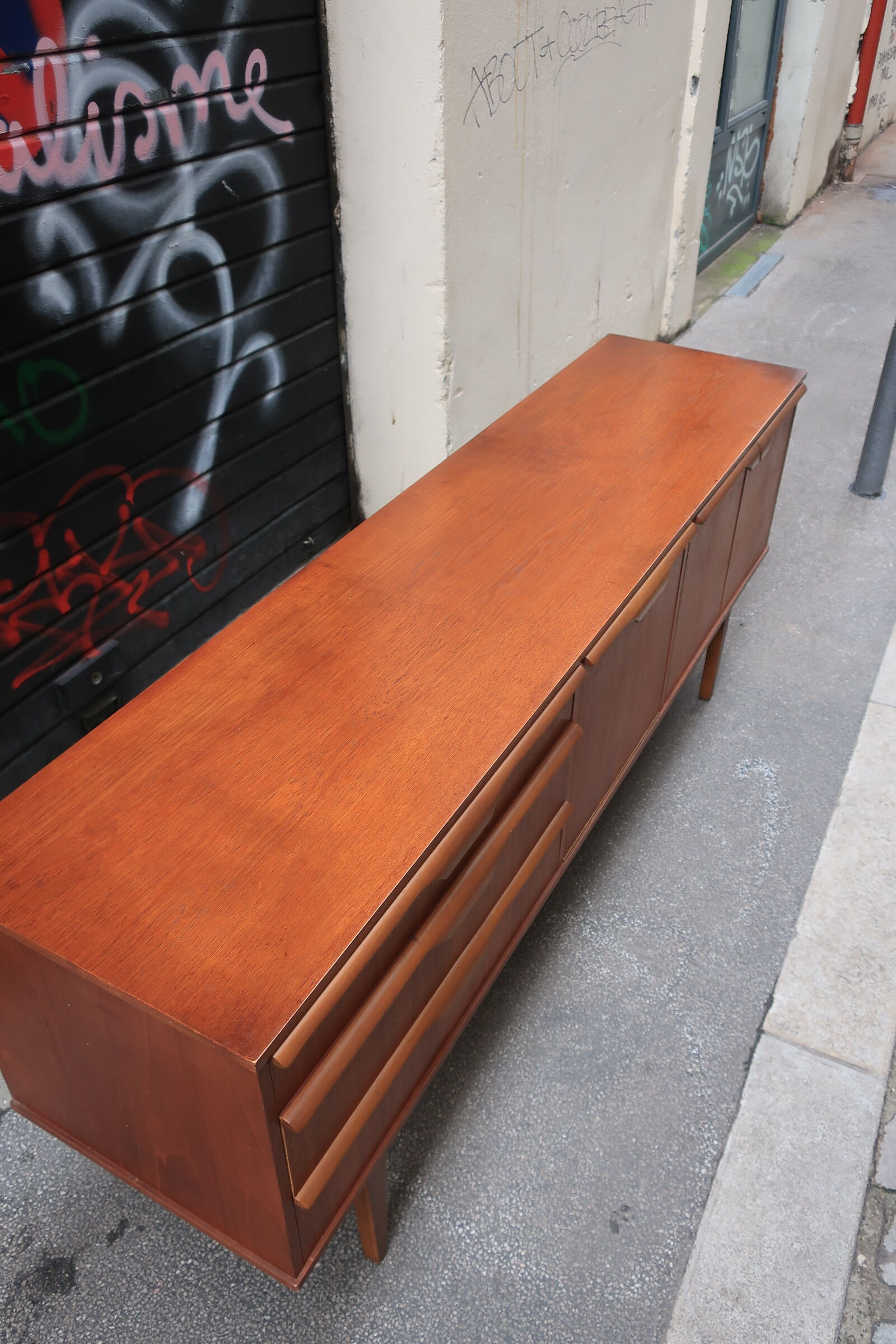 Row of the 1960s teak