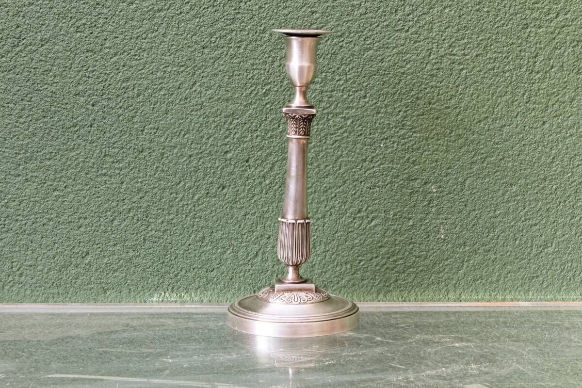 Silver-plated candlestick, late 19th century.