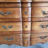 Louis XV walnut chest of drawers with 3 drawers from 1960