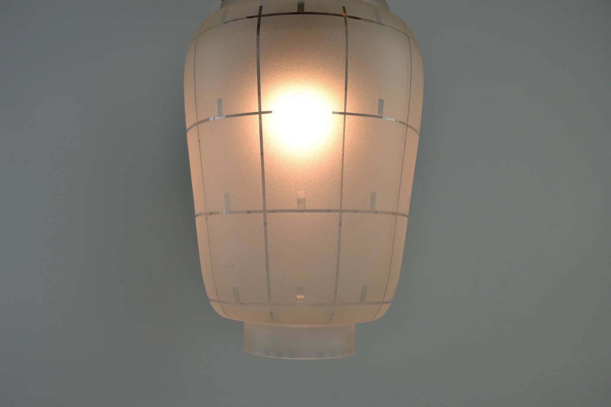 Modernist Pendant or Ceiling Lamp, Glass and Metal, 1930s/1940s, Sweden