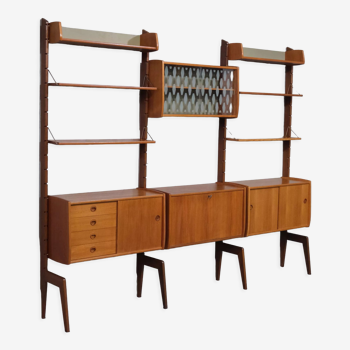 Mid Century Free Standing Wall Unit by John Texmon, 1960's, Norway