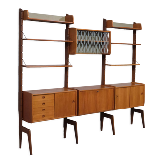 Mid Century Free Standing Wall Unit by John Texmon, 1960's, Norway