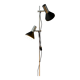 Mid-century black vintage floor lamp with two aluminium spots.