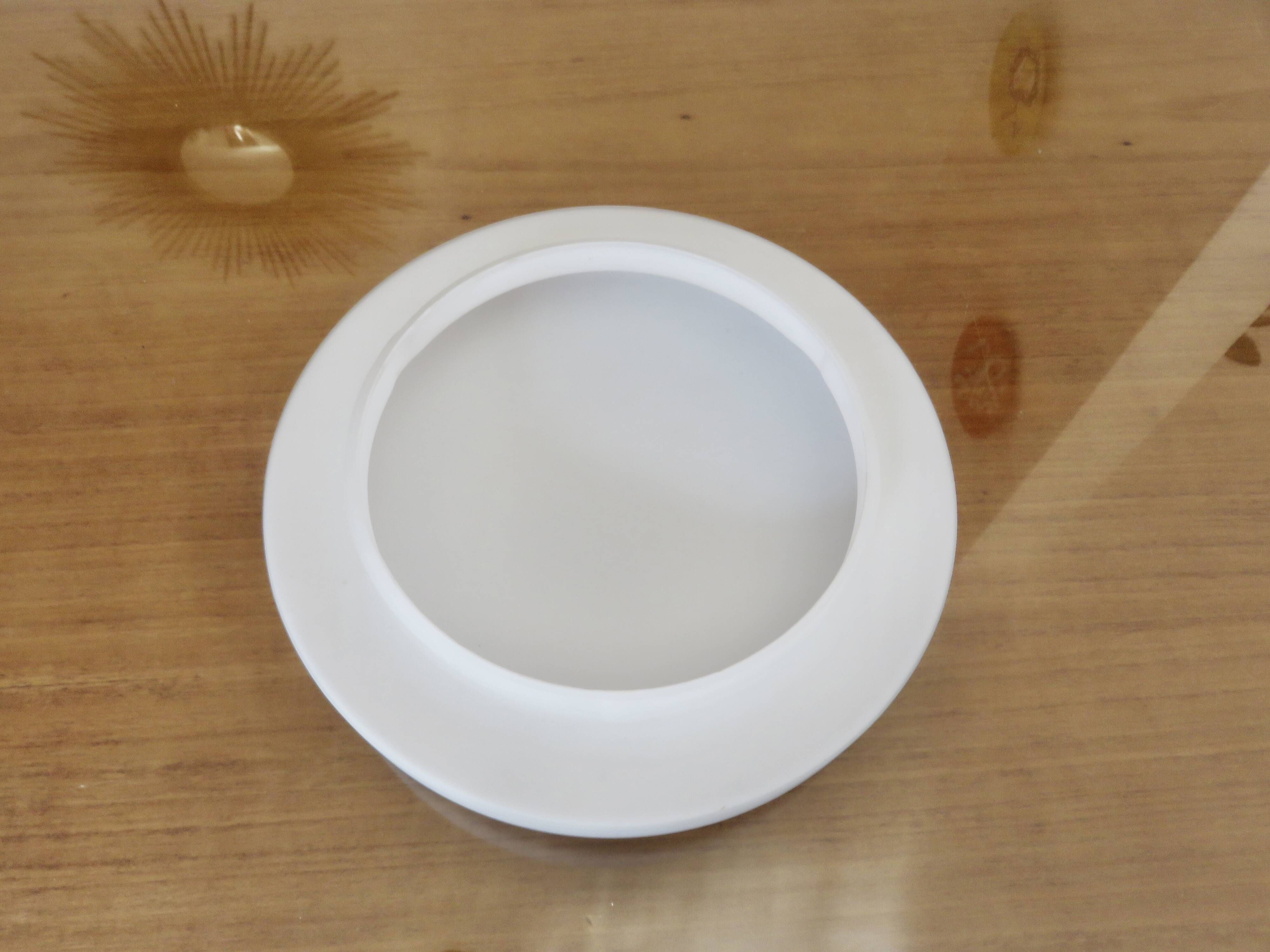White opaline "pancake" ceiling light