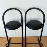 Paire de tabouret de bar post-moderne, Amisco, années 80