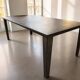 Industrial table made from old bumper car flooring.