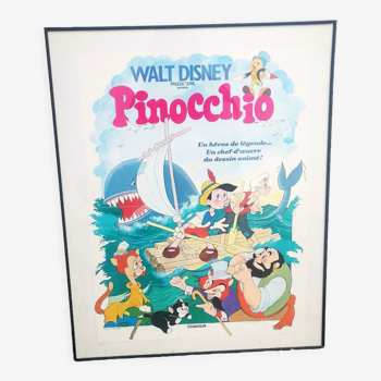 Affiche Pinocchio walt disney 80's