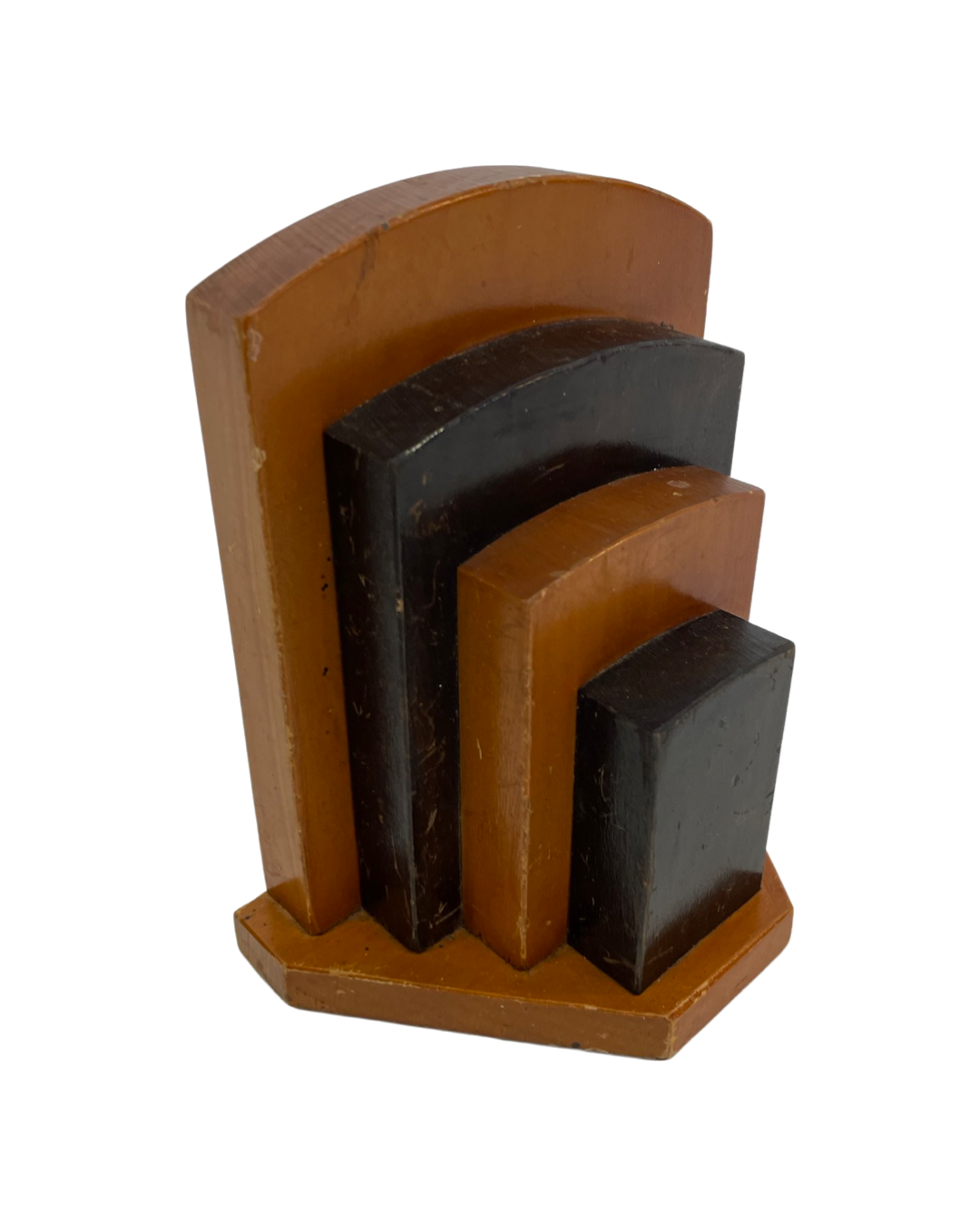 Art Deco bookends wood minimalist design set