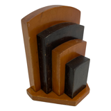 Art Deco bookends wood minimalist design set