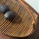 Corbeille à fruits vintage en rotin courbé, France 1950