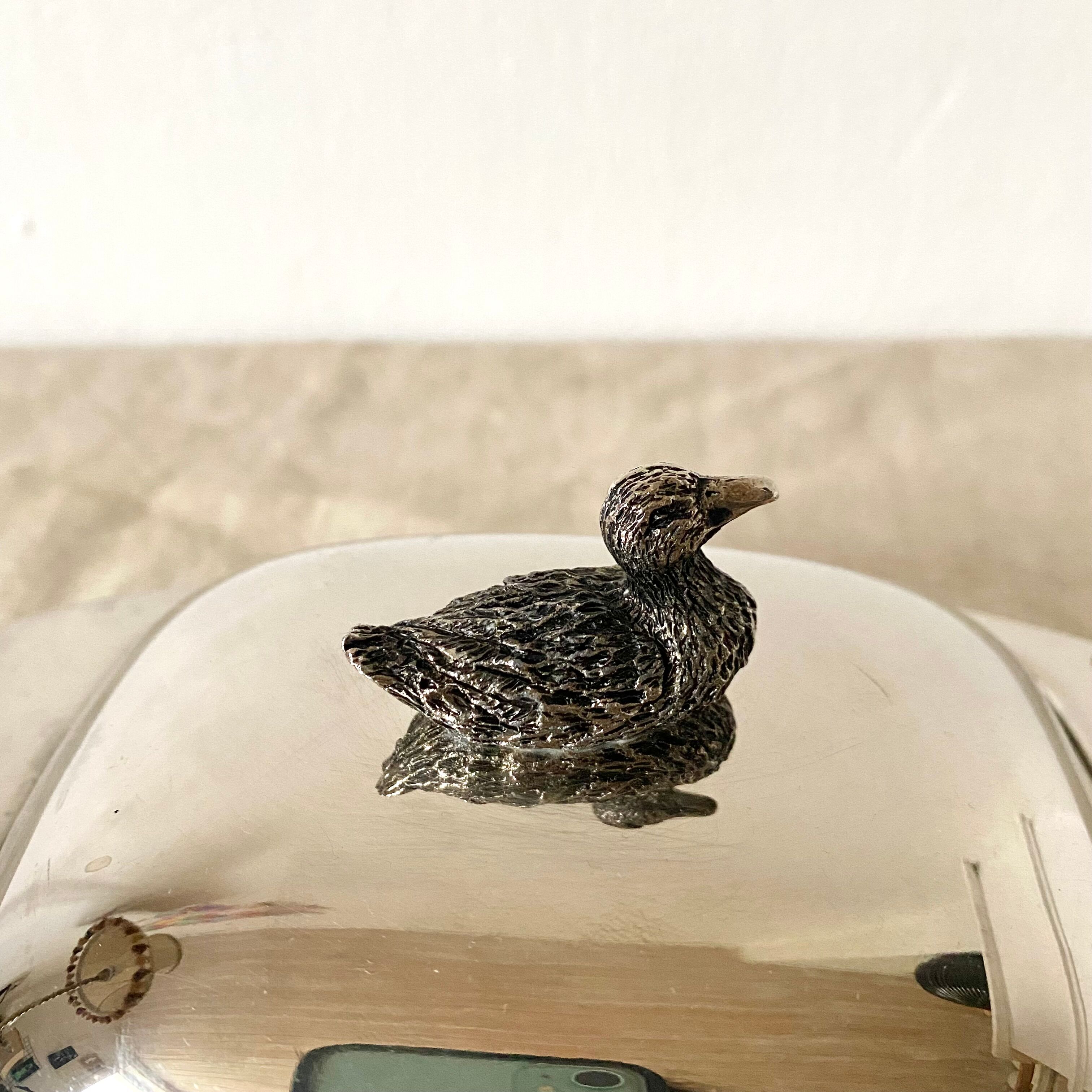 Silver metal butter dish