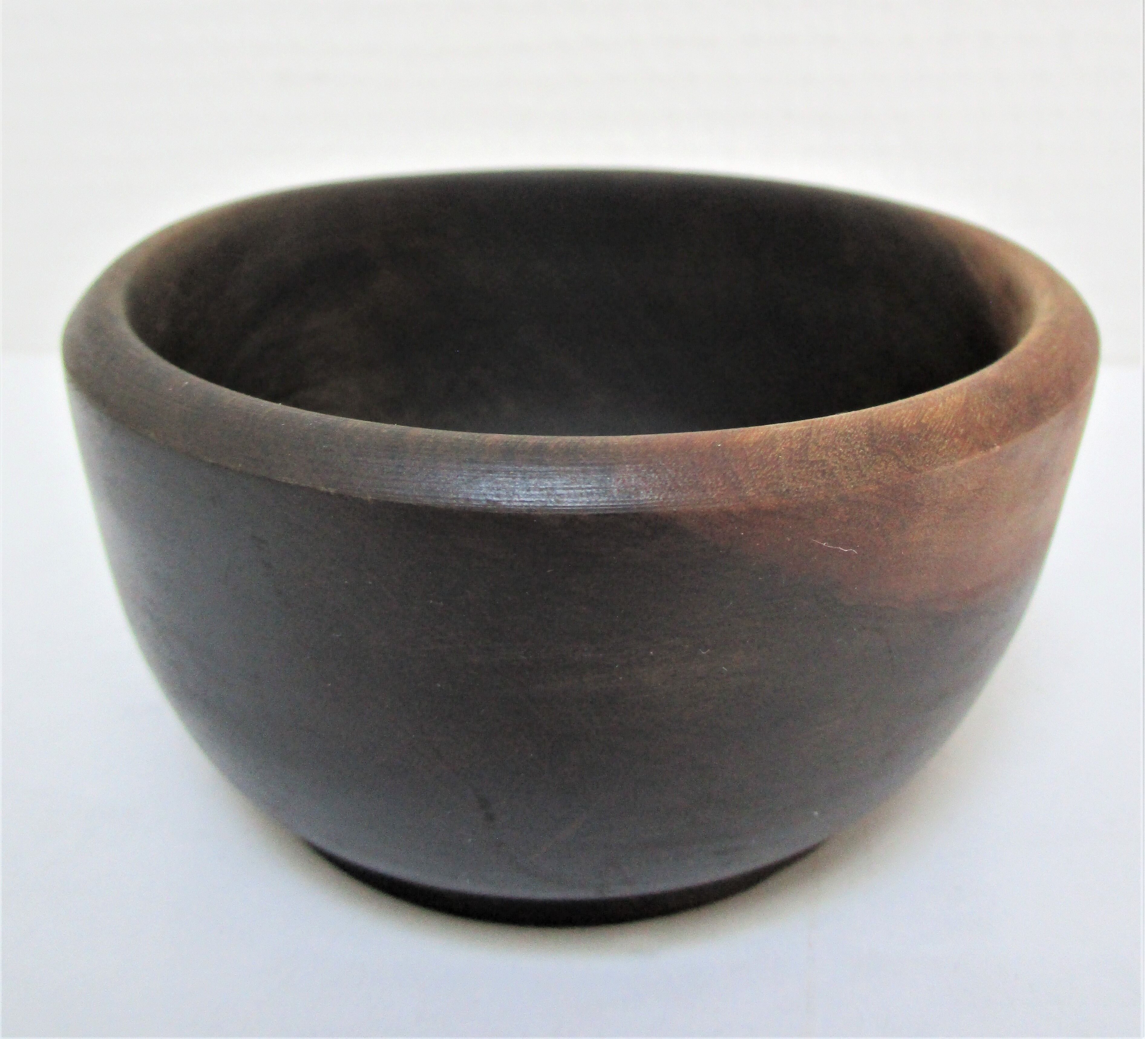 Three bowls solid wood turned patinated vintage