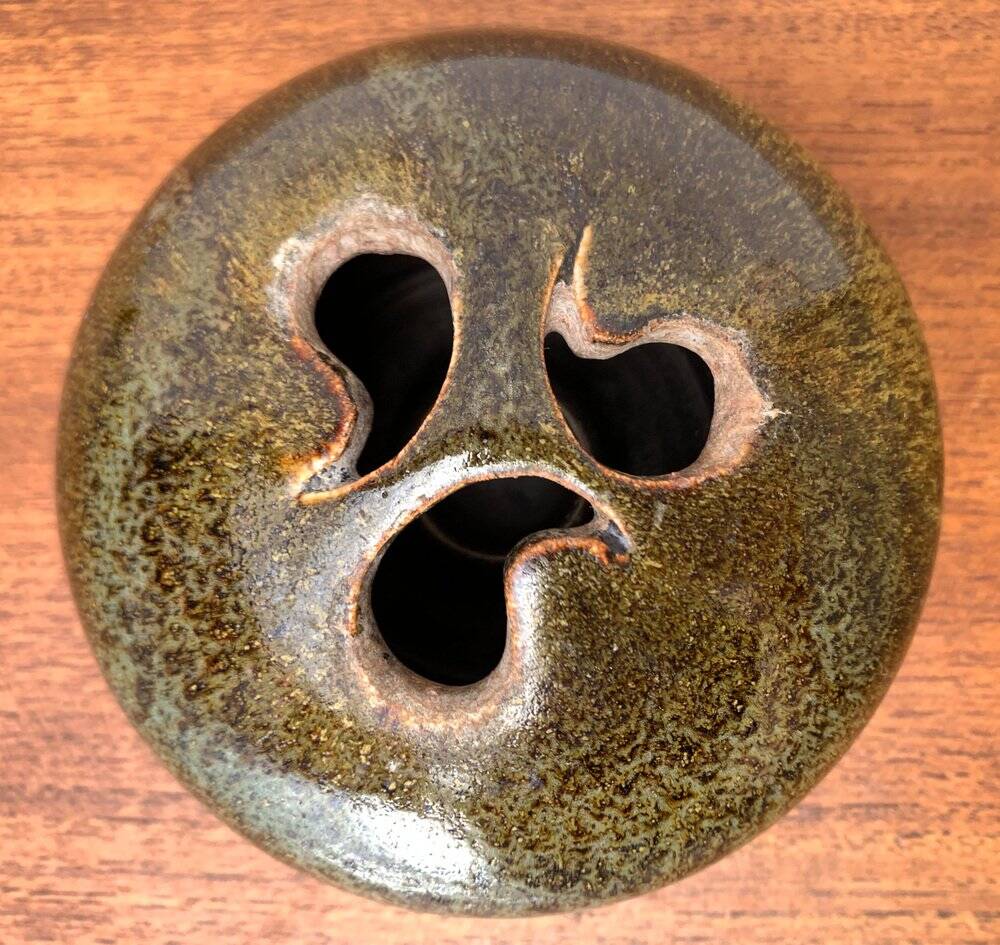 Ikebana vase in studio pottery by German artist Till Sudeck from the mid-century, 1960s.