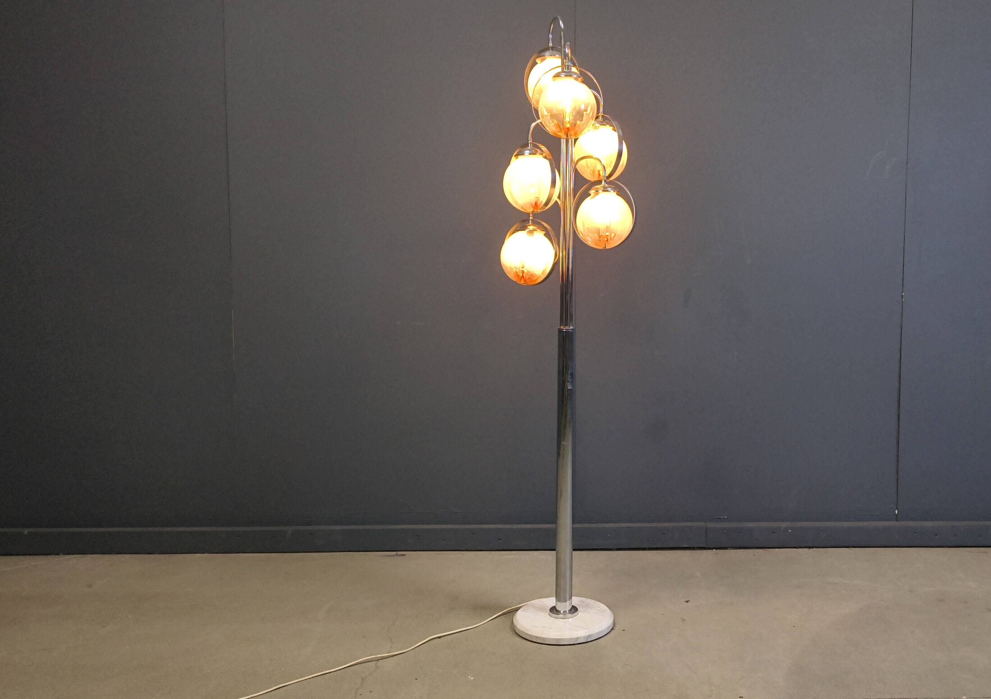 Vintage Murano glass floor lamp by Mazzega, 1970s