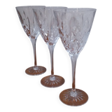 Très Joli Série De 3 Verre A Eau Cassandra En Cristal D'arques