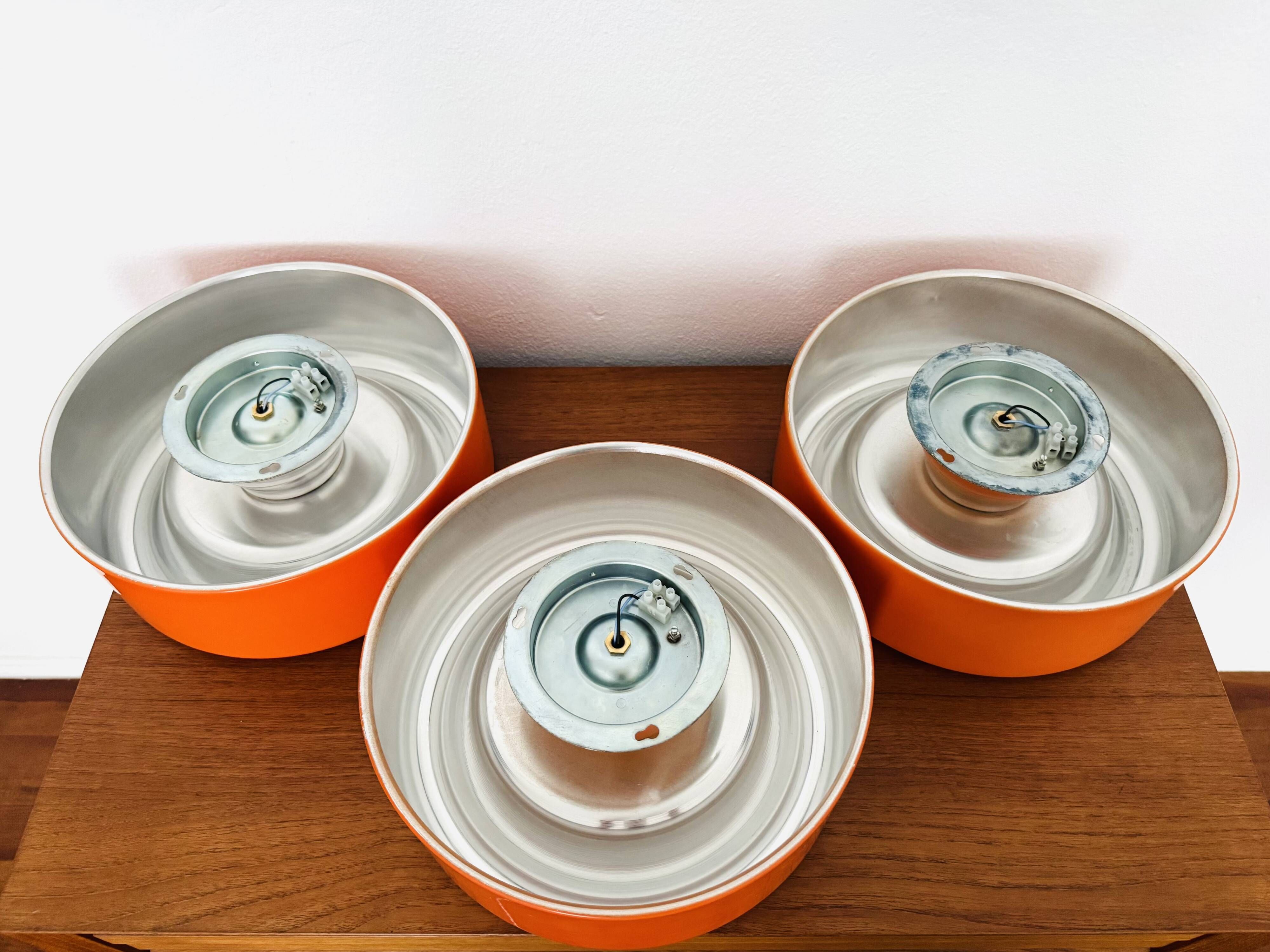 Set of 3 1970s XL Ufo Wall or Ceiling Lamps from Staff