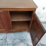 Louis XV style rustic buffet in solid walnut