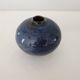 Blue ball vase in enamelled ceramic signed pictogram (Signature to be identified)