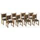 Danish Mid-Century Modern style, set of 8 dining chairs in oak and wool, 1960s.