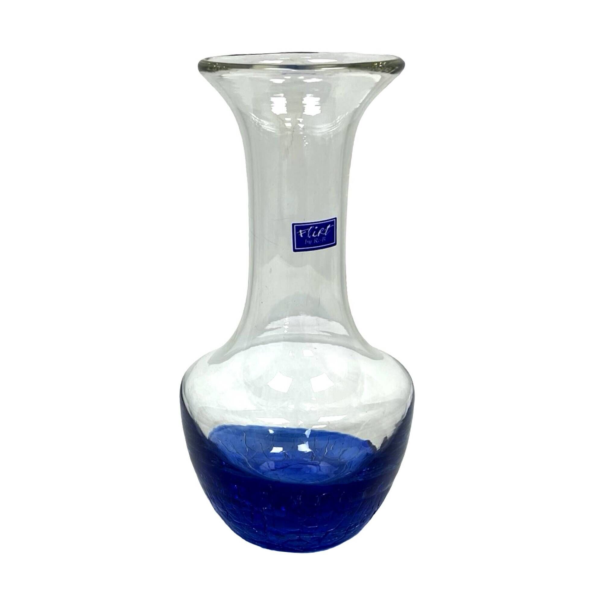 "Flirt" Glass Vase by R&B Ritzenhoff Breker – Cobalt Crackle Glass – 1990s