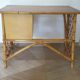 Vintage design - beautiful retro desk in bamboo wood and rattan - 2 drawers - 60s